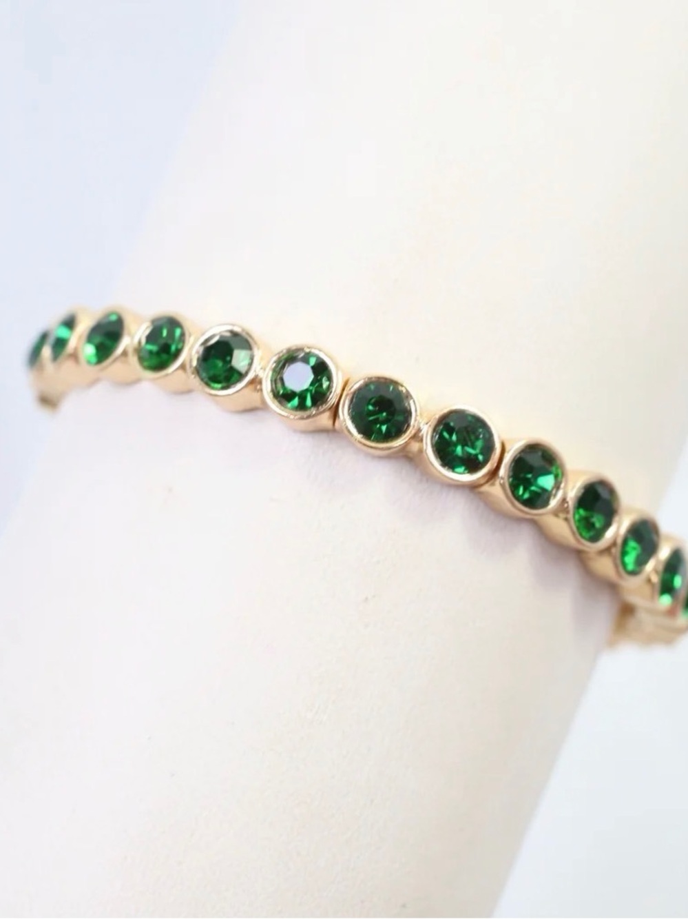 Castile Crystal Stretch Bracelet Emerald